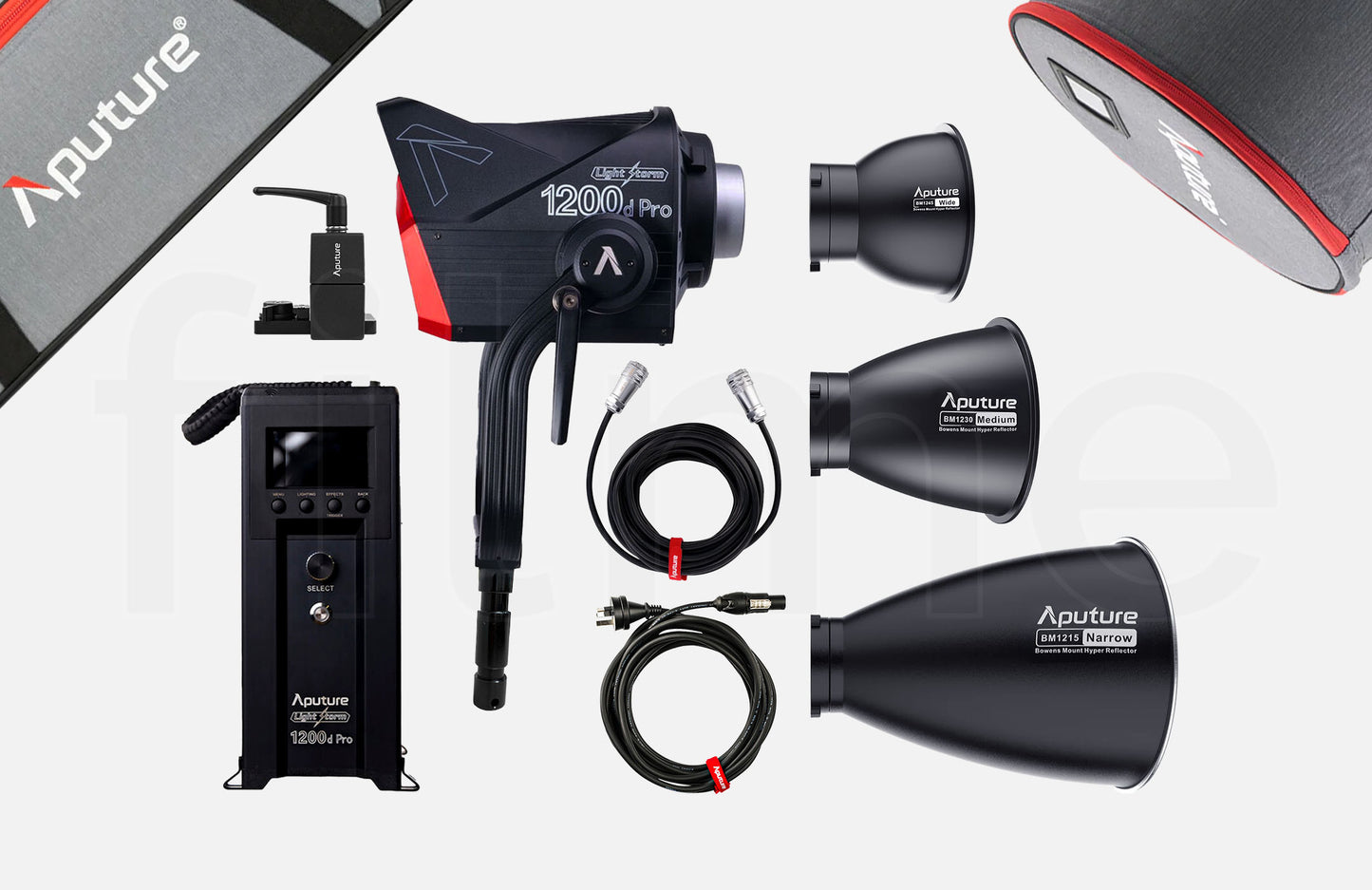 Accessoires inclus avec la location Aputure LS 1200D Pro à Paris chez Filme