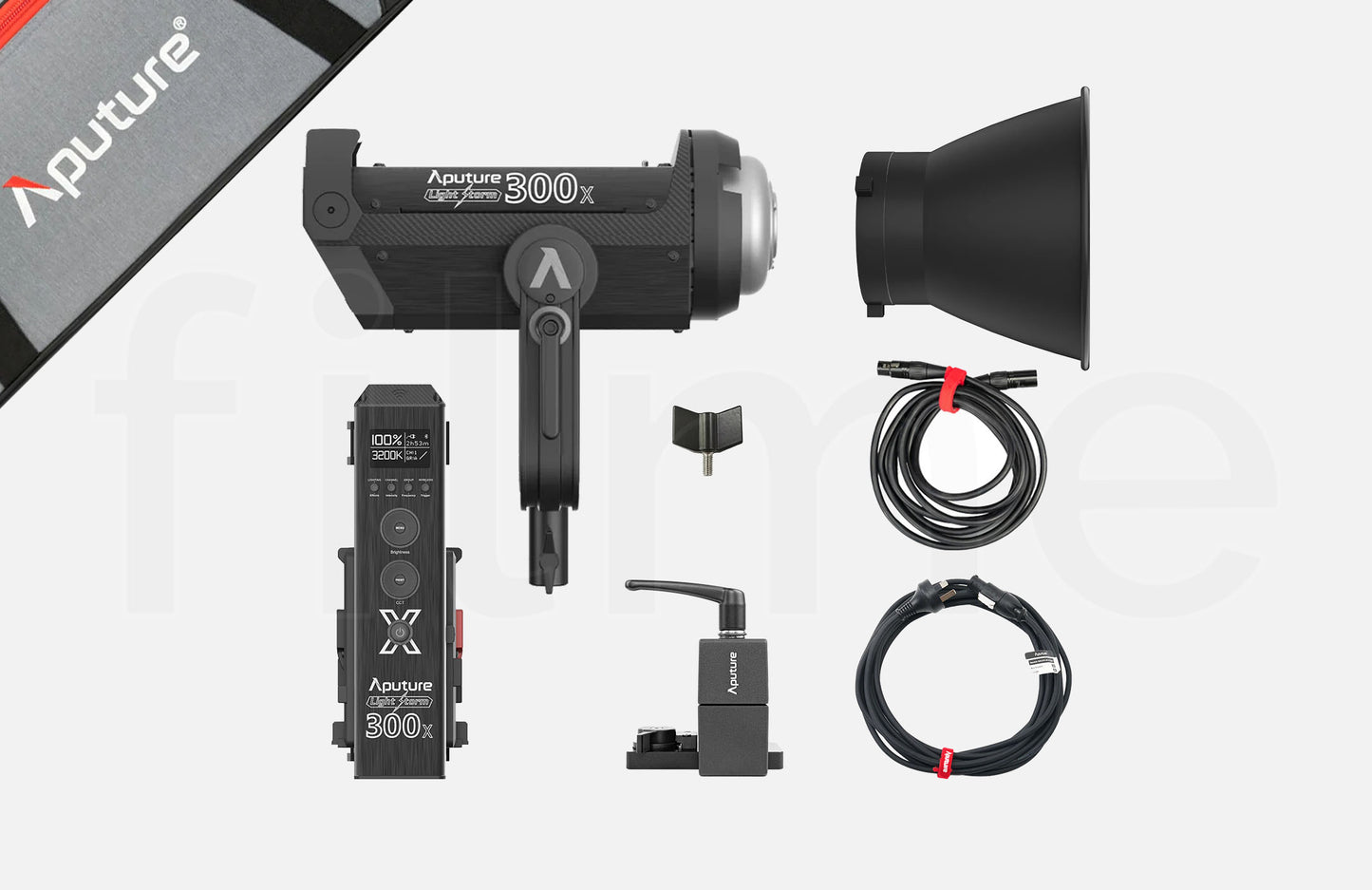Accessoires inclus avec la location Aputure LS 300X à Paris chez Filme