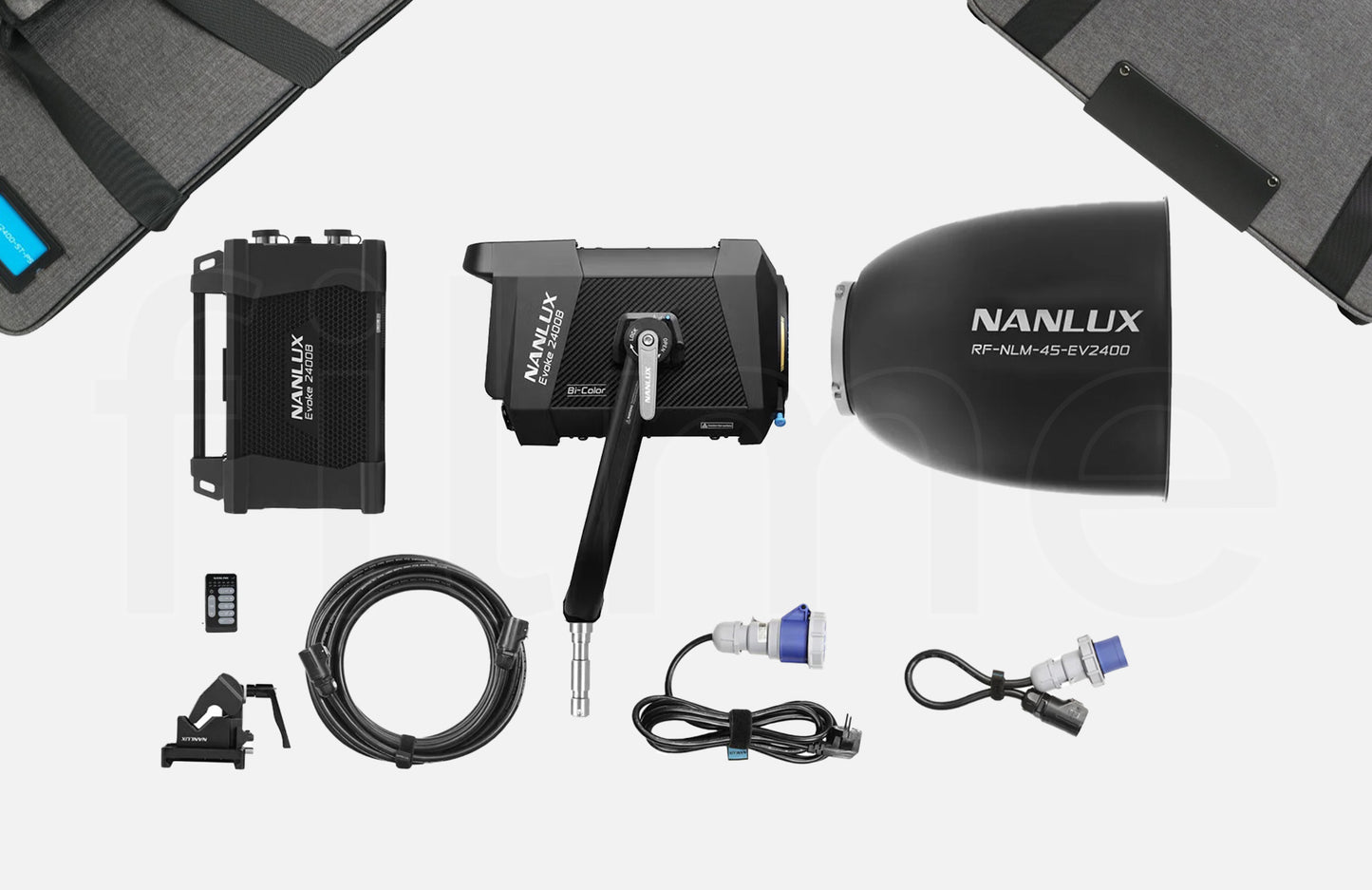 Accessoires inclus avec la location Nanlux Evoke 2400B à Paris chez Filme