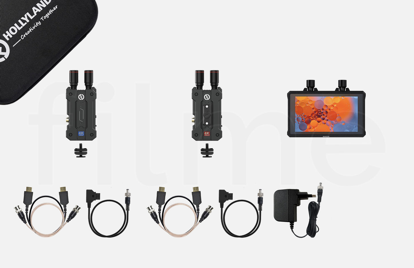 Contenu de la location Hollyland Mars M1 Enhanced – kit moniteur sans fil avec TX et RX Mars 4K à Paris et Montreuil chez Filme