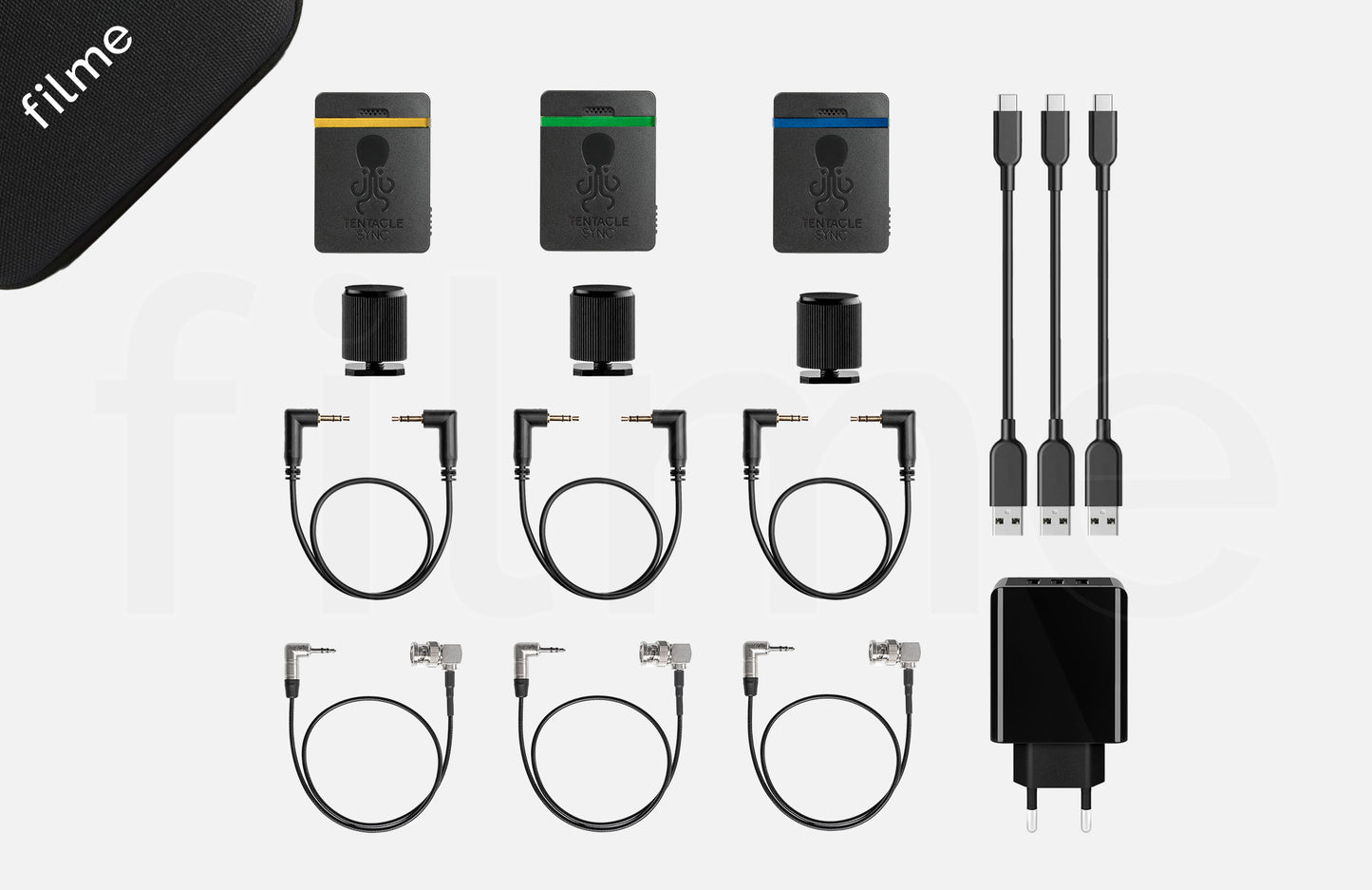 Contenu de la location Tentacle Sync E – kit de 3 générateurs de timecode à Paris et Montreuil chez Filme