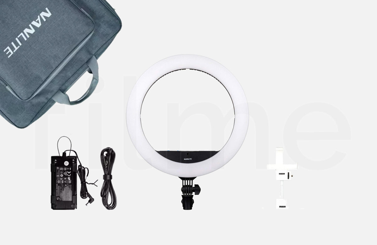 Accessoires inclus avec la location ring light Nanlite Halo 16C à Paris chez Filme