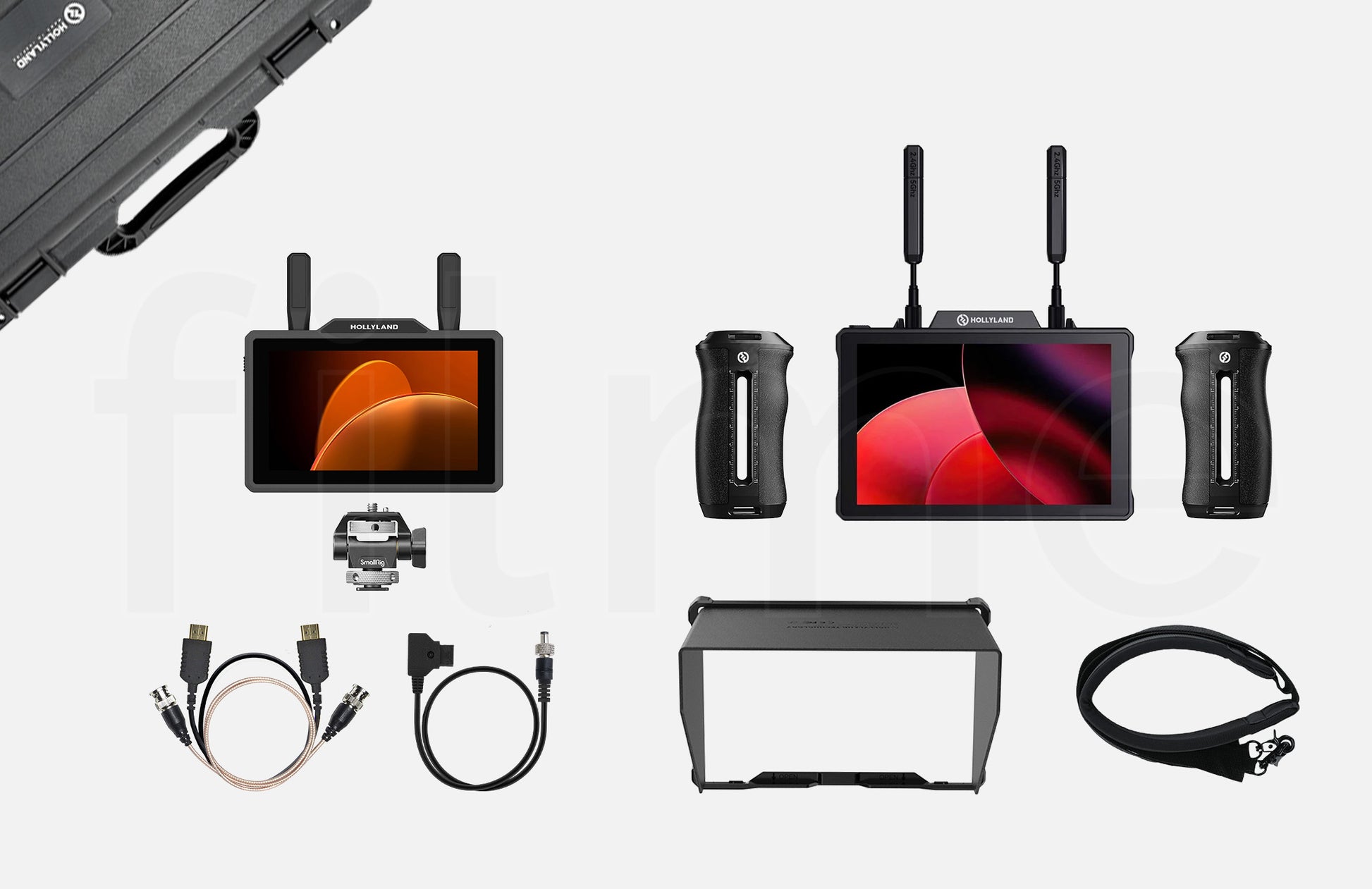 Contenu de la location Hollyland Pyro 5 – kit 2 moniteurs sans fil TX et RX avec Pyro 7 à Paris et Montreuil chez Filme