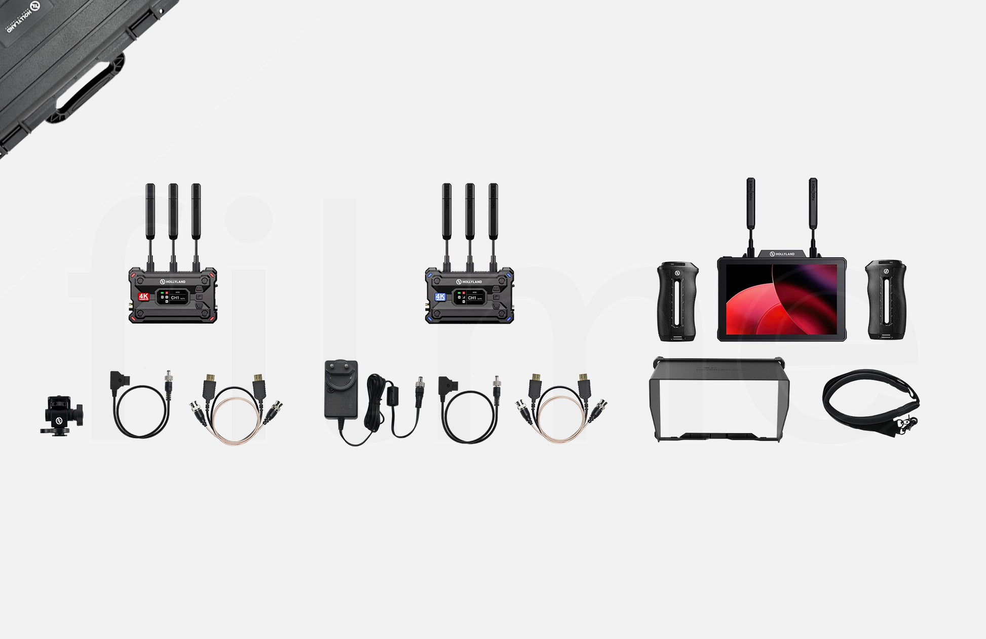 Contenu de la location Hollyland Pyro 7 – kit moniteur sans fil avec émetteur et récepteur Pyro S à Paris et Montreuil chez Filme