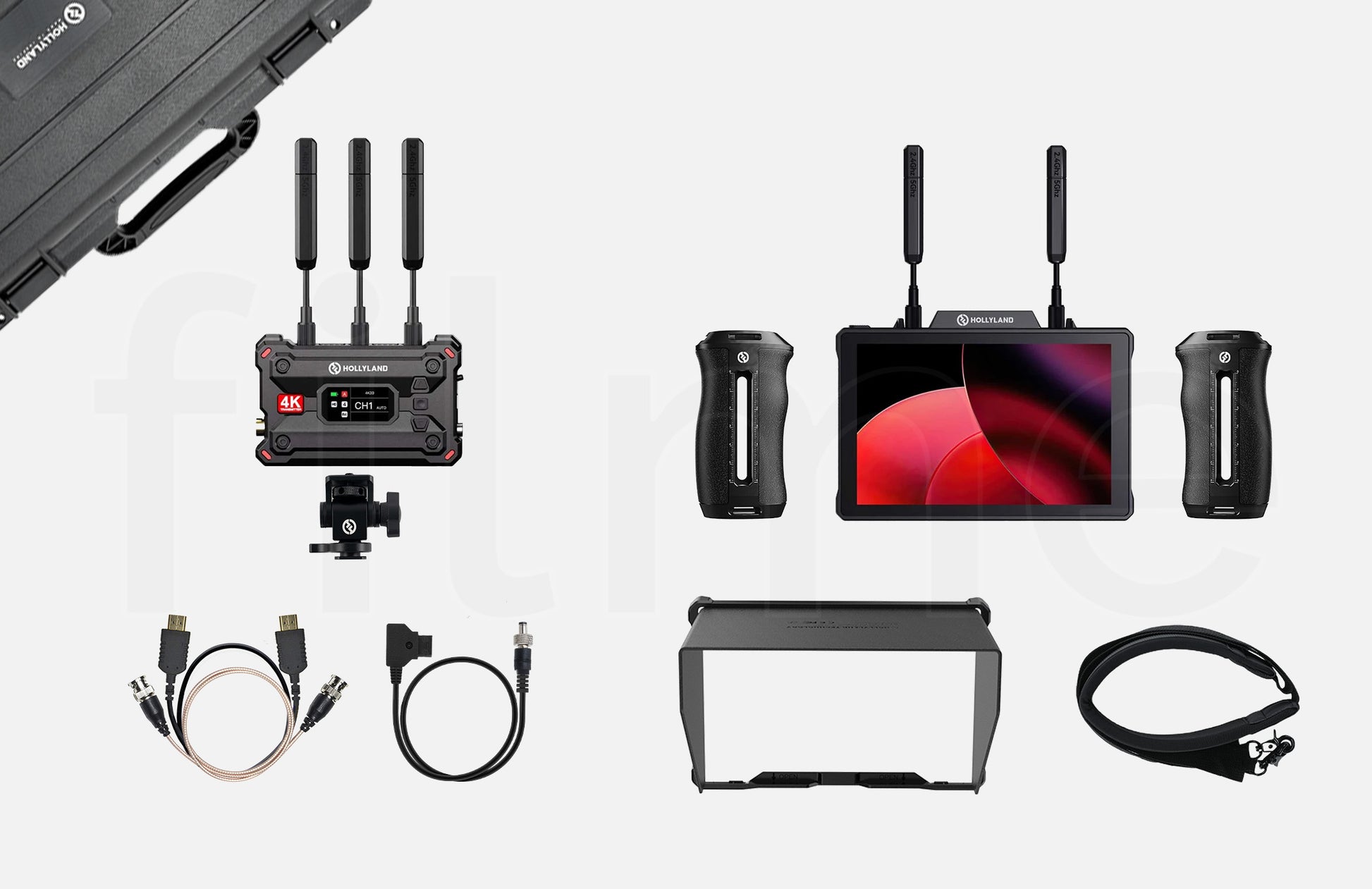 Contenu de la location Hollyland Pyro 7 – kit moniteur sans fil avec TX Pyro S à Paris et Montreuil chez Filme