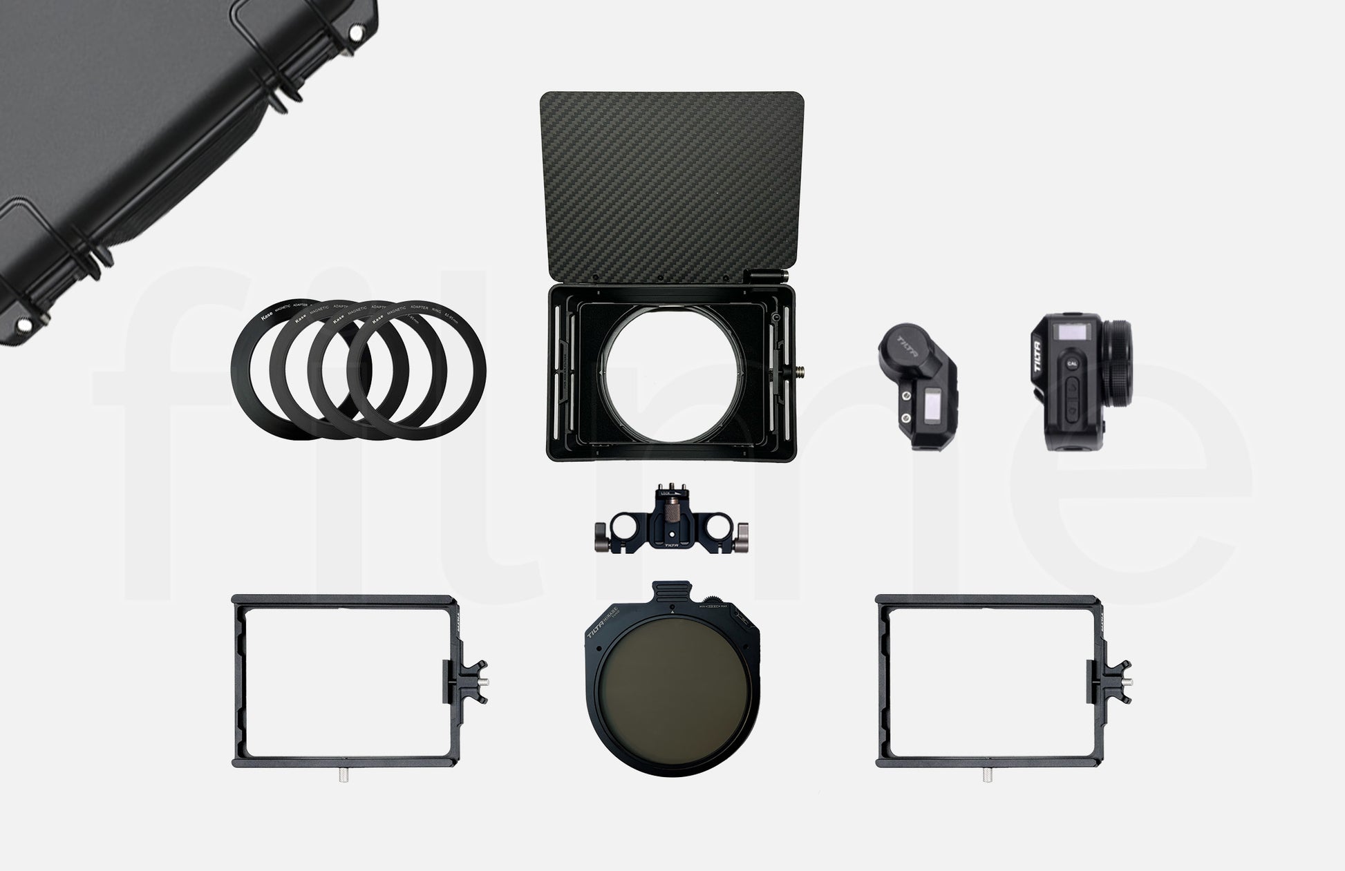 Contenu de la location Matte Box Tilta Mirage – kit avec filtre VND motorisé (95mm) à Paris et Montreuil chez Filme