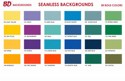 Fond papier Colorama ou BD 2,72m x 11m couleur au choix (vente)
