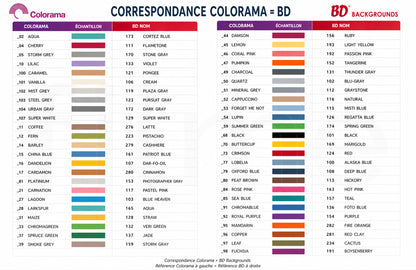 Fond papier Colorama ou BD 2,72m x 11m couleur au choix (vente)